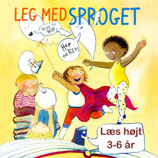 Børn der leger og danser omkring bøger