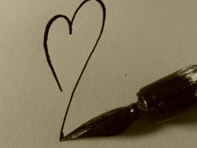 Fyldepen tegner hjerte