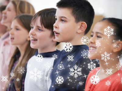 billede af syngende børn