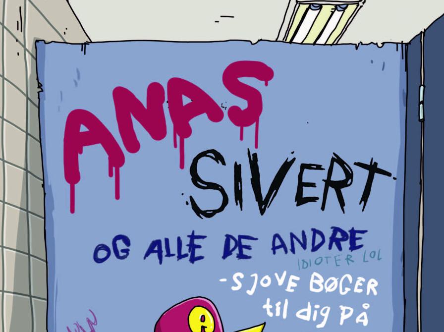 Billede af Anas der sidder på toilet