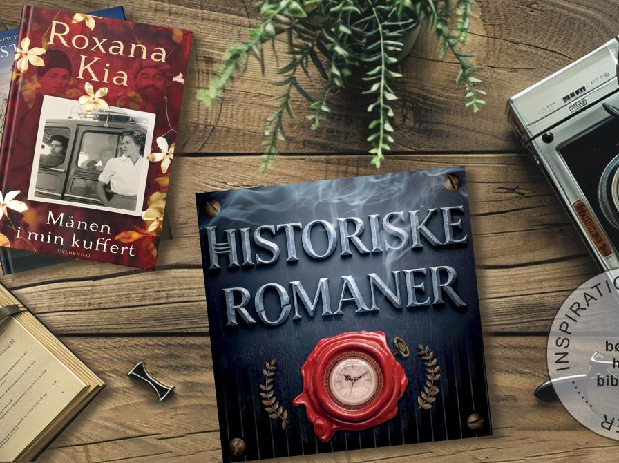 Forside af en pjece hvor der står historiske romaner 