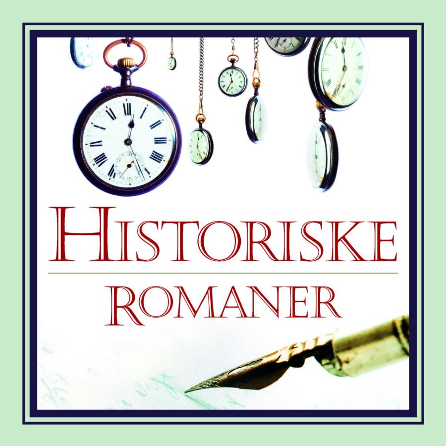 cover med teksten 'historiske romaner' og hængende lommeure