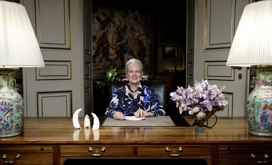 Dronning Margrethe til Nytårstalen. Foto: Keld Navntoft